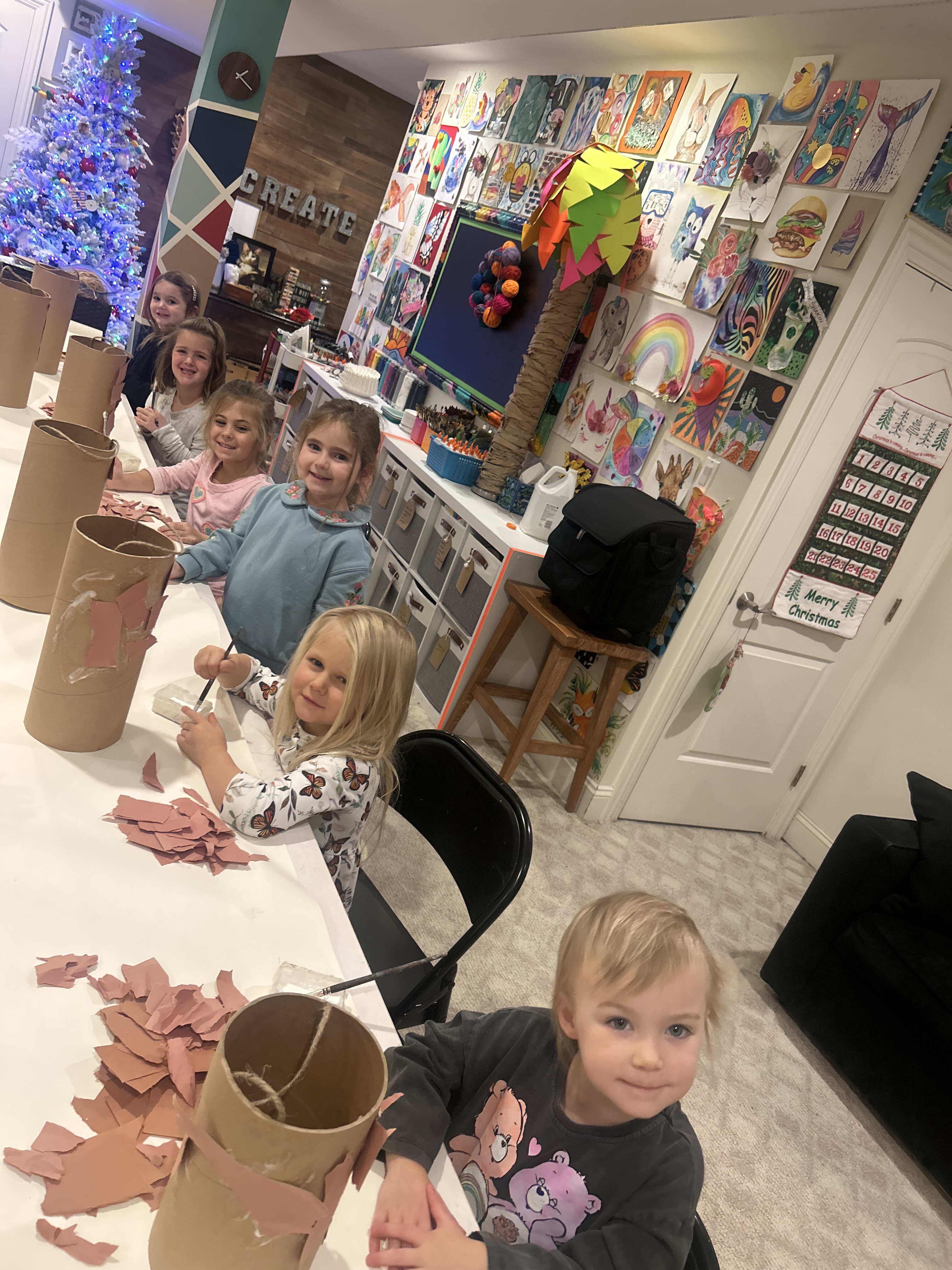 Inside the Little Blueprints art studio, colorful and full of art